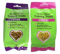 Feelwells Semi Moist Liver Training Treats (Pack of 7) & Feelwell's Semi moist Training Treats Cheesy 115 g (Pack of 7)