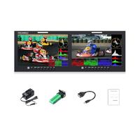 Feelworld D101 PLUS 4RU Dual 10.1" Rackmount Broadcast Monitor | 1920×1200 IPS Screen, 4K HDMI SDI Input, Built-in 3D LUT & Waveform Scope, For OB Truck & Post Editing Station