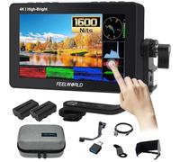 FEELWORLD F5 Pro X 5.5 Inch 1600nits Touchscreen Waveform 3D LUT DSLR Camera Field Monitor 4K HDMI F970 Install for Power Wireless Transmission 1920x1080 4K HDMI Input Output 5V Type-c