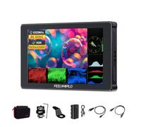 FEELWORLD F7 Plus 7 Inch Touch Screen DSLR Camera Field Monitor,4K HDMI 1920x1200 Camera Monitor Enhanced 3D LUT Waveform VectorScope Histogram F970 External Plate With Carry Case,Battery Bundles