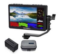 FEELWORLD FEELWORLD F5 Pro V4 6 Inch Touch Screen DSLR Camera Field Monitor with 3D LUT F970 External Kit Install IPS FHD 1920x1080 4K HDMI Input Output 5V Type-c Input Include Battery