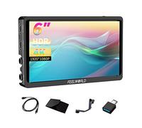 FEELWORLD FW568S 6-inch Full HD 1920x1080 IPS DSLR camera field monitor with waveform LUT Peak video focus F970 External Power and Install Kit 3G SDI 4K HDMI input 8.4 V DC Output