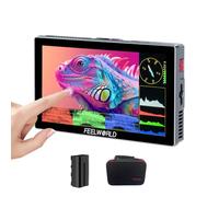 FEELWORLD P6X 5.5" Battery+Carry Case Bundle 1200nits Ultra-Bright DSLR Video Monitor with Premium Aluminum Build, 4K HDMI Input, 3D LUT Support, All Waveforms etc for Photographers