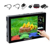 FEELWORLD P6X 5.5 inch 1000nit Aluminium Touchscreen DSLR Camera Field Monitor Include F750 Battry and Carry Case with HDR 3D LUT All Waveform 4K HDMI Input and Output for Film Studio Streaming