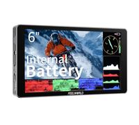 FEELWORLD P6XL 6" 1200nit Built-in Battery Camera Field DSLR Monitor Touchscreen Lightweight 4K HDMI in High Brightness Support 3D LUT Waveform Help Creators Outdoor Accurate Focus and Expose