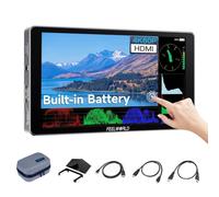 FEELWORLD P6XL+HMDI Cable Bundle 6 Inch Field Monitor, 1200nit High Brightness, 4K HDMI, Touch Screen, Built-in Battery, Aluminum, for DSLR Camera