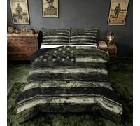 Feelyou American Flag Bedding Set Soft for Boys Girls, Independence Day Comforter Set Queen Size Fourth of July 4 Duvet Quilt Microfiber Memorial Day Bedroom Decor 3 Pcs with 2 Pillow Cases