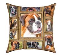 Feelyou Boxer Dog Throw Pillow Covers 1 Piece 18"x18" Cute Dog Puppy Decorative Pillow Case for Kids Teens Adults Boxer Dog Lover Gift Cushion Cover Dog Lover Outdoor Pillows Covers Room Decor