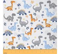 Feelyou Colorful Dinosaur Fabric by The Yard Palm Trees Upholstery Fabric for Chairs Cartoon Dinosaur Waterproof Indoor Outdoor Decor for DIY Sewing Craft Projects Cute Animal 1 Yard