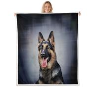Feelyou Dog Fuzzy Plush Blanket German Shepherd Fleece Throw Blanket for Kids 3D Dog Print Sherpa Blanket for Sofa Bed Couch Luxury Soft 60" x 80"…