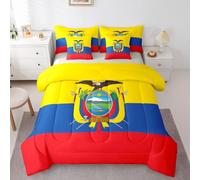Feelyou Ecuador Flag Comforter Set Full Size for Kids Boys Girls 7 Pcs
