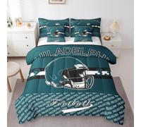 Feelyou Football Comforter Set with Sheets 7 Piece Queen Size Philadelphia Bedding Set for Kids Boys Girls Football City Bed in a Bag Sports Games Room Decor Soft Lightweight Microfiber