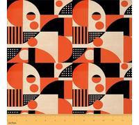 Feelyou Geometric Fabric by The Yard 2 Yards Modern Geometry Decor Decorative Waterproof Outdoor Fabric Modern Art Upholstery Fabric for Chairs Luxury Orange Black DIY Reupholstery Fabric