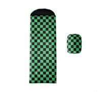 Feelyou Green Black Plaid Sleeping Bags 3 Seasons for Kids Adults Checkered Classic Cold Warm Weather Waterproof Camping Sleeping Bags Grid Geometric Lightweight Portable