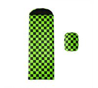 Feelyou Green Checkerboard Kids Sleeping Bag Plaid Geometric 50-77℉ 3 Season Warm Cold Weather Sleeping Bags Portable for Camping, Hiking, Outdoor Indoor Retro Classic Adults Lightweight Waterproof