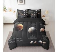 Feelyou Jupiter Bedding Set Solar System Planets Comforter Set Twin Size 7 Pieces for Kids Boys Universe Bed in a Bag Soft Outer Space Decor Bed Set with Sheets with Sheets Boys