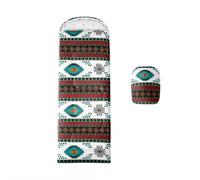 Feelyou Khaki Southwestern Aztec Kids Sleeping Bag Western Cactus Bohemian Boho Tribal Camping Sleeping Bag Geometric Vintage 50-77℉ 3 Season Warm Cold Weather Bags Red Blue White