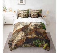 Feelyou King Comforter Set 7 Pcs Tortoise On The Ground Bedding Set 3D Reptile Printed Bed in a Bag for Boys Girls Children Animal Nature Themed Comforter Room Decor Bed Set with Sheets