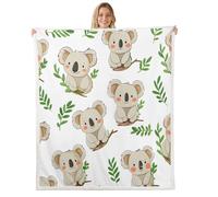 Feelyou Koala Fleece Throw Blanket Cute Animal Pattern Plush Blanket Kawaii Koala Fuzzy Throw Blanket Caring Gift for Kids Toddler Boys Girls 50"X60"