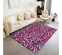 Feelyou Leopard Living Room Rugs Area Rug 3x5 Kids Cheetah Accent Rug for Boys Teens Hot Pink Animal Print Indoor Floor Mat Safari Decorative Rug Zebra Doormats Floor Mat