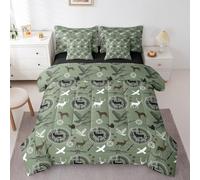 Feelyou Mallard Duck Dog Deer Hunting 7 Piece Bedding Set Twin Size for Boys Teens Kids Rustic Farmhouse Theme Comforter Set with Sheets Hunter Camping Bed in a Bag Wild Home Decor