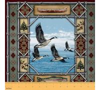 Feelyou Mallard Duck Fabric by The Yard Lake Lodge Cabin Rustic Upholstery Fabric for Chairs, Wildlife Decorative Waterproof Outdoor Fabric, 1 Yard Polyester