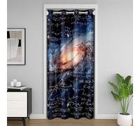 Feelyou Math Equation Doorway Curtain Privacy 1 Panel, 52"x80" Outer Space Galaxy 30%-50% Blackout Insulated Thermal Curtain Mathematics Formula Door Cover Curtain Geometry Science Window Treatments