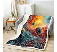 Feelyou Math Equation Fleece Throw Blanket Twin 60"x80" Kids Galaxy Solar System Sherpa Blanket Plush Fuzzy Boys Girls Mathematics Formula Biology Science for Bed Couch Chair Living Room