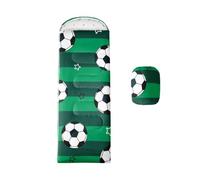 Feelyou Soccer Sleeping Bag 3D Football Playground Sports Warm Cold Weather Sleeping Bags with Compression Sack Green Lightweight Waterproof Portable for Camping Backpacking Outdoor Indoor