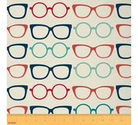 Feelyou Vintage Eyeglasses Upholstery Fabric,Retro Glasses Fabric by The Yard, Glasses Pattern Decorative Fabric for Upholstery and Home DIY Projects, Motorcycle Sketch Outdoor Fabric, 1 Yard, Green