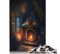 Feenhaus-Kamin-Puzzle für Erwachsene, 1000-teiliges Puzzle für Erwachsene, anspruchsvolles Spiel, Puzzles, lustige Spiele (75 x 50 cm)