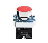 Feeshoppher 10pcs 22mm Momentary Push Button Switch, IP65 Waterproof, 1NO 1NC SPDT, 10A Plastic Metal Industrial Control for Machinery Equipment, Red and Green(Red)