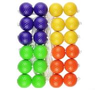 Feeshoppher 12 Pairs Ball Replacement Set, 42mm Weighted Balls on 50cm Ropes for Outdoor Throwing Game, Backyard Party Lawn Toss with Storage Bag, Multi-Color(12 pairs yellow+green+pur+or)