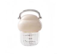 Feeshoppher 350ML Electric Garlic Chopper USB Rechargeable Vegetable Fruit Meat Grinder with Stainless Steel Blades Portable Mini Food Processor for Kitchen Cooking Camping Travel Easy C(Beige)