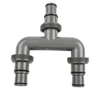Feeshoppher 38mm and 32mm Pool Hose Connector T-Adapter for Sand Filter System, 3-Way Splitter with Clamps for Intex Pools, Grey Plastic and Stainless Steel Fitting for Heater Bypas(C)