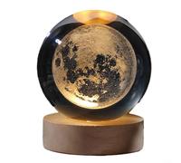 Feeshoppher 3D Ball Night Light with and Solar System Projection, USB Powered Decorative Lamp for Bedroom, Christmas Astronaut Moon Home Décor, Transparent Sp(1)