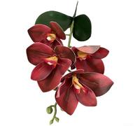 Feeshoppher 3D EVA Artificial Cymbidium Orchid Flowers with Bendable Stems, Realistic 4-Head Fake Floral Arrangement for Wedding Centerpieces, Home Decor, Party and Event Styling, 37(H)