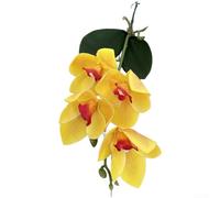 Feeshoppher 3D EVA Artificial Cymbidium Orchid Flowers with Bendable Stems, Realistic 4-Head Fake Floral Arrangement for Wedding Centerpieces, Home Decor, Party and Event Styling, 37(C)