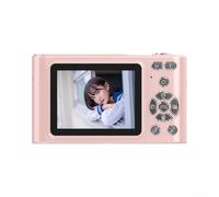 Feeshoppher 4K Digital Camera 48MP Video Camera with 16X Digital Zoom 2.4 Inch LCD Screen Anti Shake Face Detection Time Lapse CMOS Sensor Lightweight Compact Design for Kids Studen(Pink)