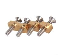 Feeshoppher 4pcs Surfboard Hydrofoil Mounting T Nuts Bolts Set Stainless Steel 6mm Thread Screws for Fixing Foil to Surf and Kite Board Rail System Watersports Accessories Silver