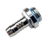 Feeshoppher 6PCS G1/4 Thread Water Cooling Barb Fittings, 2-Touch Quick Release Hose Connectors for PC Radiator Pump Tank, Chrome Plated Brass Pagoda Adapter with Silicone Seal Ring(8MM)