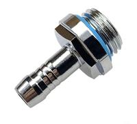 Feeshoppher 6PCS G1/4 Thread Water Cooling Barb Fittings, 2-Touch Quick Release Hose Connectors for PC Radiator Pump Tank, Chrome Plated Brass Pagoda Adapter with Silicone Seal Ring(7.2MM)