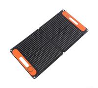 Feeshoppher 80W Foldable Monocrystalline Solar Panel Kit with Dual USB and 12V DC Output for Portable Device and Car Battery Charging, Folding Design with Handle for Camping, Travel