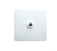 Feeshoppher 86Type 2Way White Toggle Light Switch Stainless Steel Wall Toggle Light Switches Brass Lever Antique Handmade Switch Dual Control Lever Toggles Switches for Hotel(1Open Dual Control)