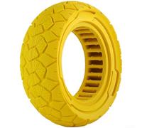 Feeshoppher 9x3.0-5.5 Solid Tire for Kukirin G2 Pro Electric Scooter, Puncture-Proof Rubber Wheel with Anti-Slip Tread, Shock Absorbing Replacement Tyre (Black)(Yellow)