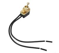 Feeshoppher AC250V 6A SPST On Off Prewired Standard Toggle Switch with Wire Cable Single Pole Single Throw Metal Shell and Bakelite Base Silver Plated Copper Terminals Alloy Zinc Plated Brass(Gold)