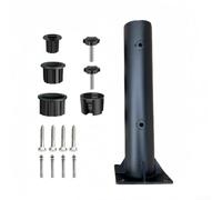 Feeshoppher Adjustable Patio Umbrella Base Deck Mounting Bracket Stainless Steel Rust Resistant Holder for Garden Center Column Iron Pipe 11.8x4x4 Inches Black(A)