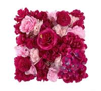 Feeshoppher Artificial Flower Wall Panel with 3D Silk Roses and Hydrangeas for Wedding Backdrop Photo Booth Party Event Decoration Indoor Outdoor Home Décor 35x35cm Romantic Floral(4#)