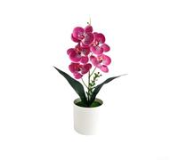 Feeshoppher Artificial Phalaenopsis Orchid Potted Plant, 29.5cm Realistic Butterfly Orchid with Soft Rubber Petals for Wedding Home Tabletop Restaurant Hotel Decor (White Dot Pink)(Deep Pink)