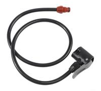 Feeshoppher Bike Pump Hose 800mm with Dual Head for Woods Valves, Rubber Bicycle Air Pump Replacement Tube, Black